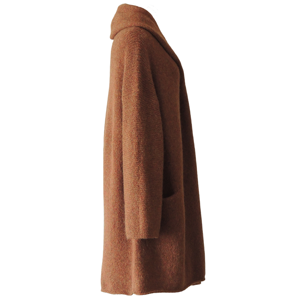 PFL knitwear Capote Coat alpaca, felted, alpaca blend, tan PFL knitwear Capote Coat alpaca, felted, alpaca blend, tan