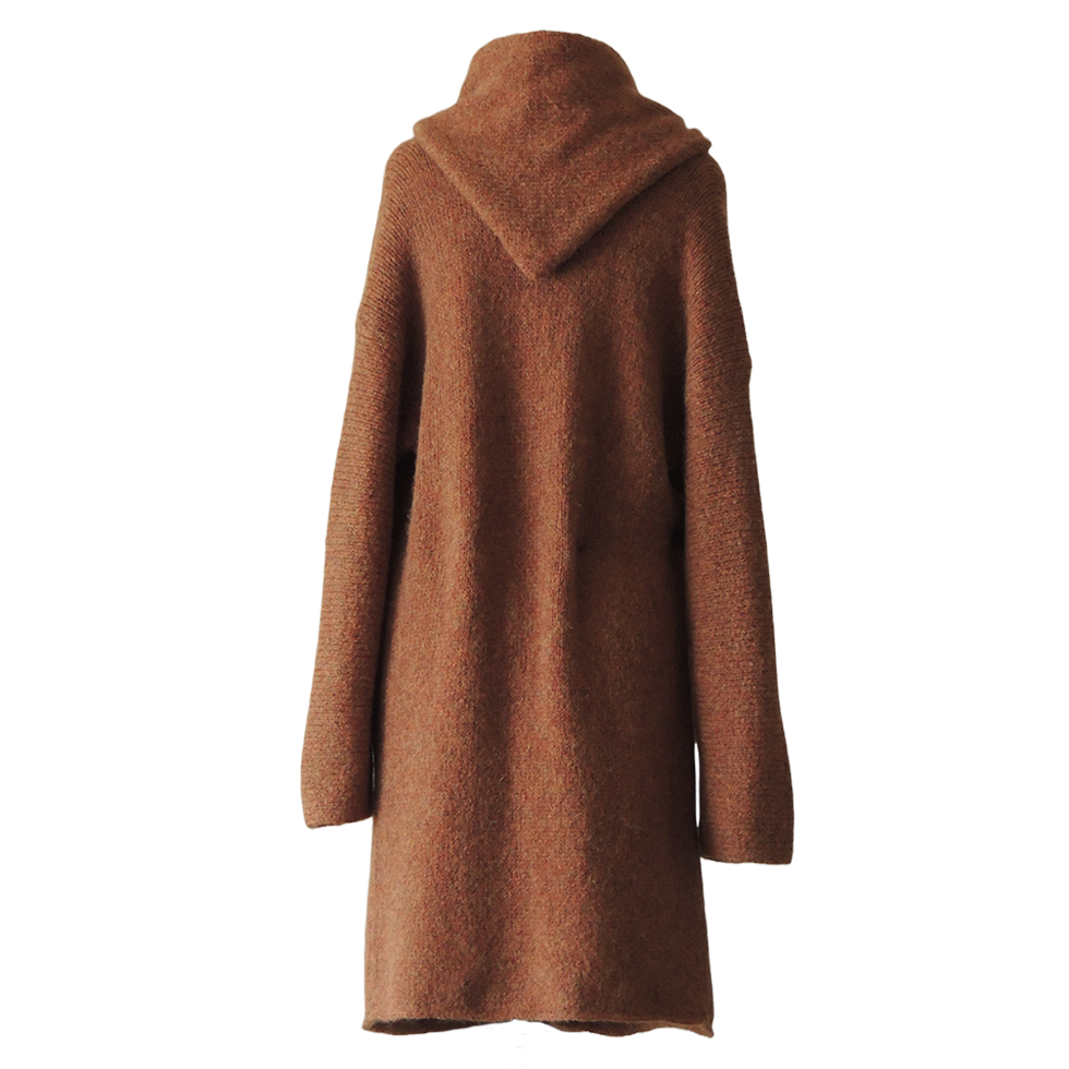 PFL knitwear Capote Coat alpaca, felted, alpaca blend, tan PFL knitwear Capote Coat alpaca, felted, alpaca blend, tan