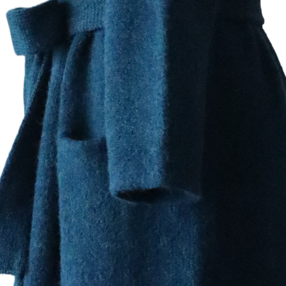 PFL knitwear Capote Coat alpaca, felted, alpaca blend, blue