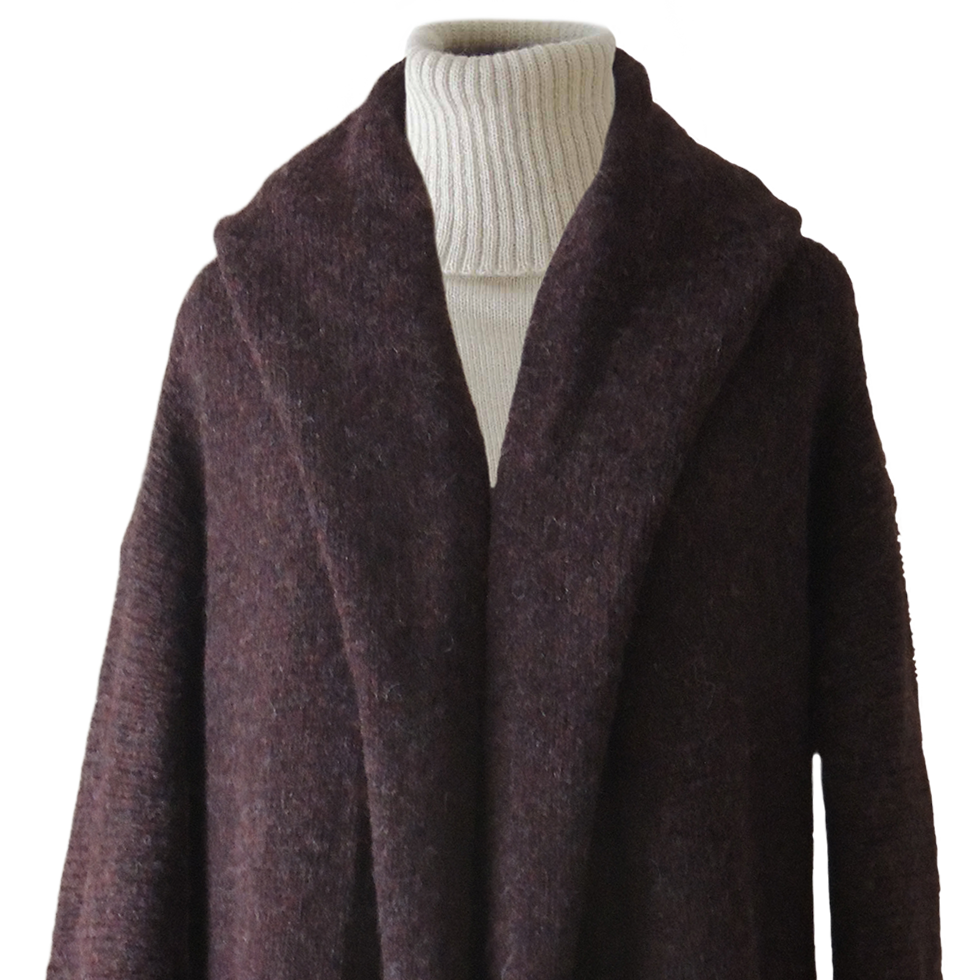 PFL knitwear Capote Coat alpaca, felted, alpaca blend, grapes PFL knitwear Capote Coat alpaca, felted, alpaca blend, grapes