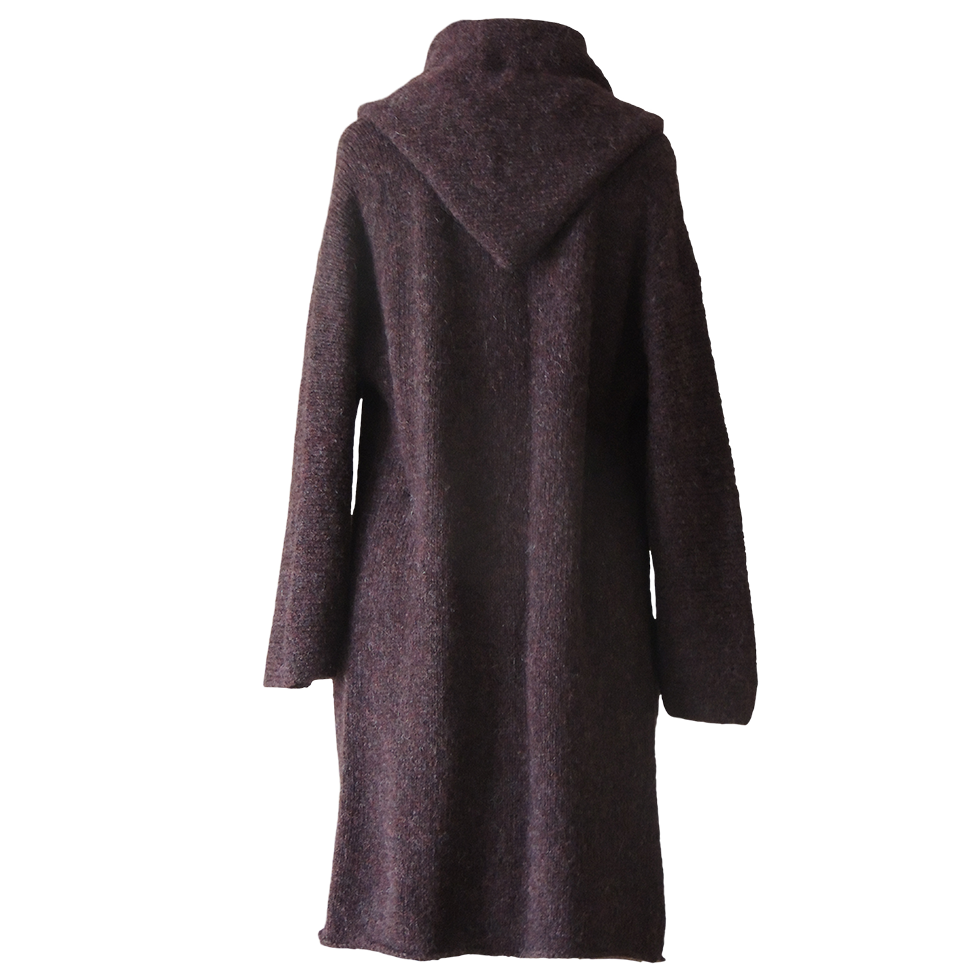 PFL knitwear Capote Coat alpaca, felted, alpaca blend, grapes PFL knitwear Capote Coat alpaca, felted, alpaca blend, grapes
