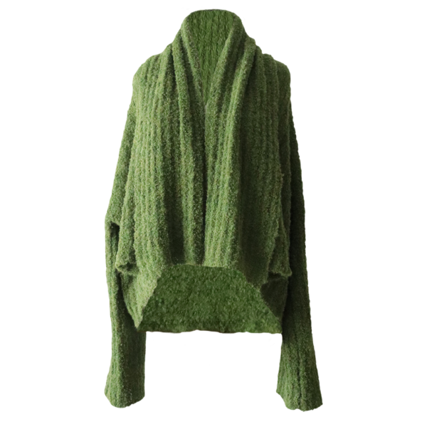PFL knitwear Women's, 2 in 1 cardigan, soft bouclé version wear it short or long,