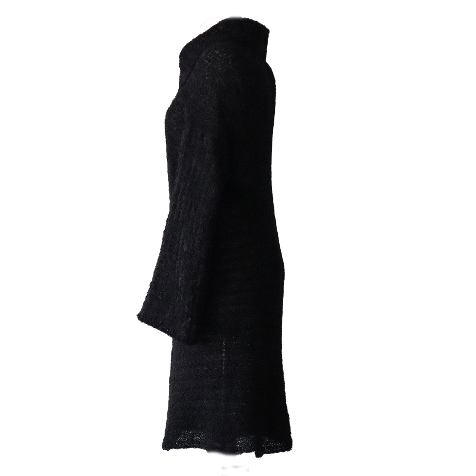 PFL knitwear Women's, 2 in 1 cardigan, soft bouclé version wear it short or long, black PFL knitwear Women's, 2 in 1 cardigan, soft bouclé version wear it short or long, black