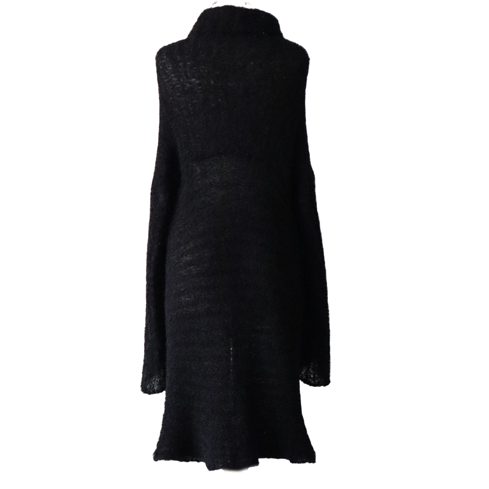 PFL knitwear Women's, 2 in 1 cardigan, soft bouclé version wear it short or long, black PFL knitwear Women's, 2 in 1 cardigan, soft bouclé version wear it short or long, black