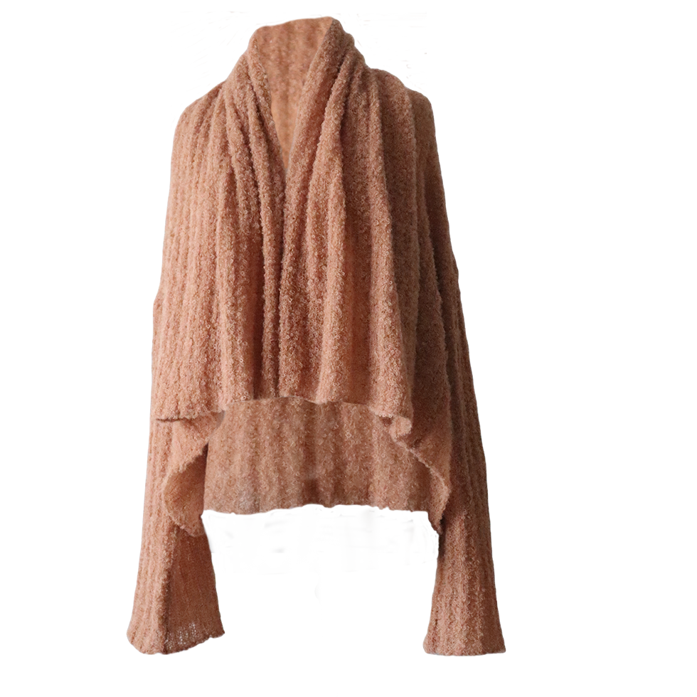 PFL knitwear Women's, 2 in 1 cardigan, soft bouclé version wear it short or long. PFL knitwear Women's, 2 in 1 cardigan, soft bouclé version wear it short or long.