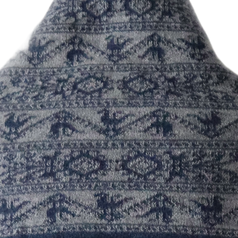 pflknitwear.com Poncho baby alpaca 100%, with big cowl collar jeans bleu with light gray ethnic pattern. baby alpaca cape. pflknitwear.com Poncho baby alpaca 100%, with big cowl collar jeans bleu with light gray ethnic pattern. baby alpaca cape.