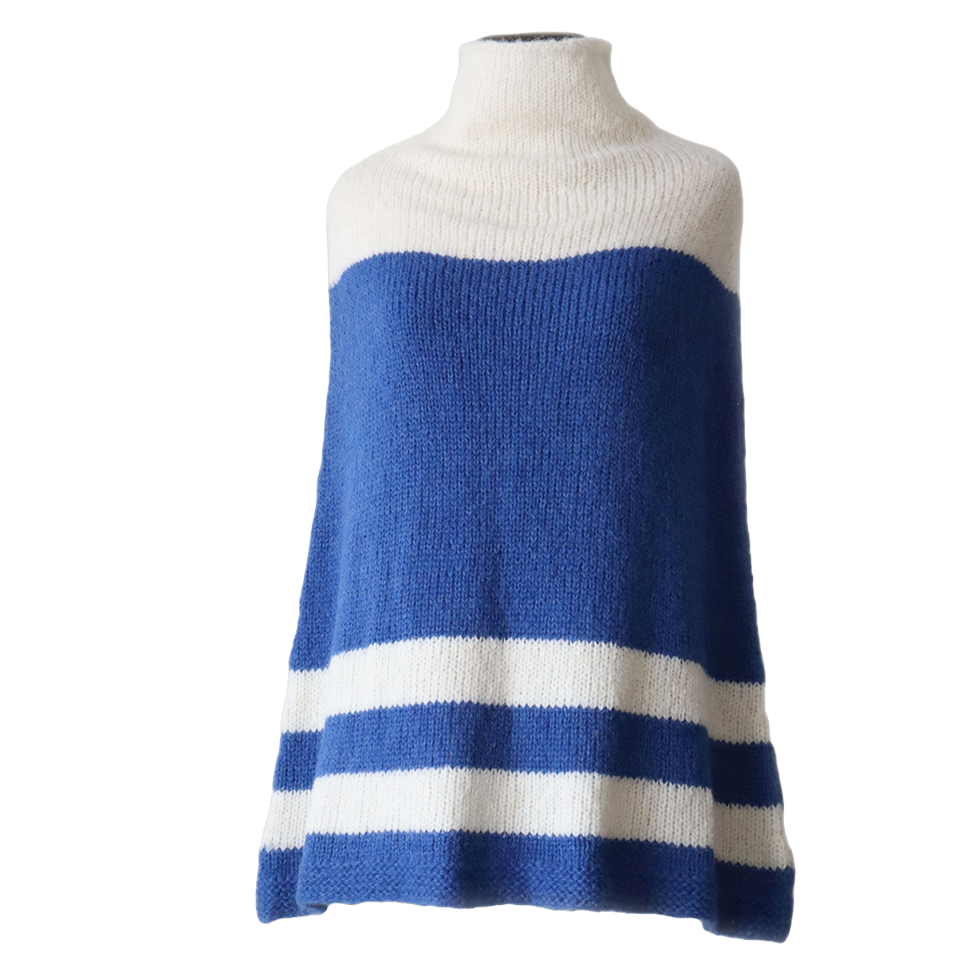 pflknitwear.com Poncho / collar scarf brushed alpaca blend 2 color striped pflknitwear.com Poncho / collar scarf brushed alpaca blend 2 color striped
