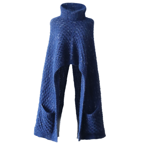 pflknitwear.com Poncho / Cape with turtleneck collar, pockets baby alpaca.