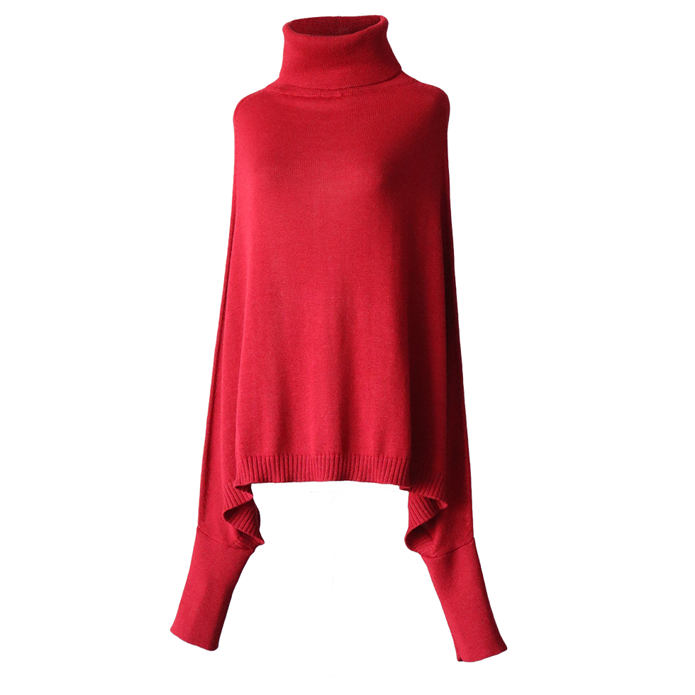 pflknitwear.com Poncho with sleeves, with turtle neck, 100% royal alpaca color red. pflknitwear.com Poncho with sleeves, with turtle neck, 100% royal alpaca color red.