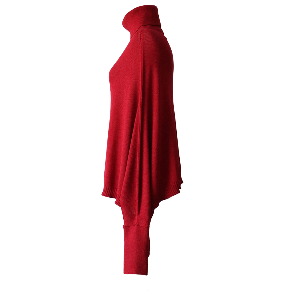 pflknitwear.com Poncho with sleeves, with turtle neck, 100% royal alpaca color red. pflknitwear.com Poncho with sleeves, with turtle neck, 100% royal alpaca color red.