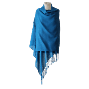 pflknitwear.com Women's Shawl ROYAL ALPACA 100%, fine hand woven stole, solid color sapphire blue
