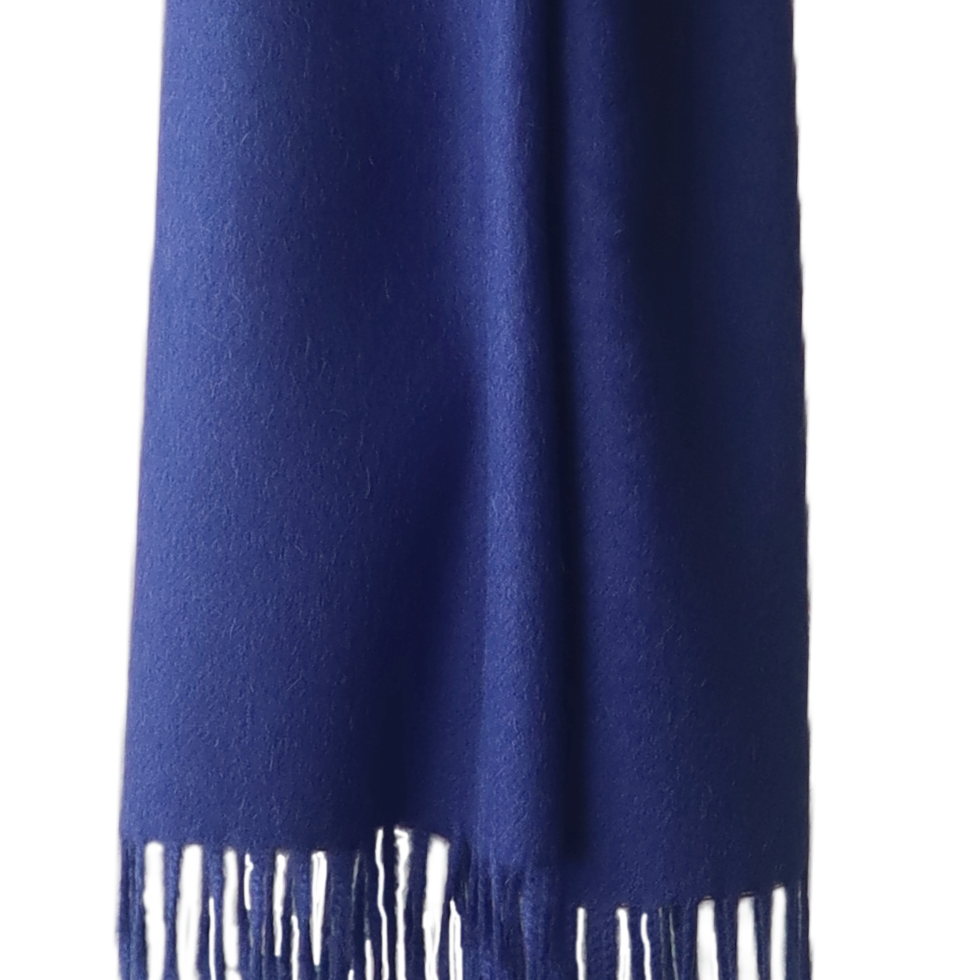 pflknitwear.com Unisex royal alpaca scarf, solid color blue with fringes. pflknitwear.com Unisex royal alpaca scarf, solid color blue with fringes.