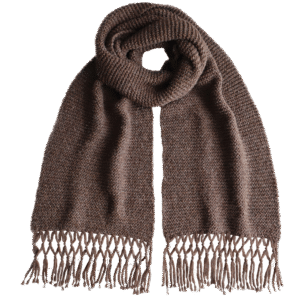pflknitwear.com Women scarf alpaca / merino wool blend, hand knitted long scarf with knotted fringes