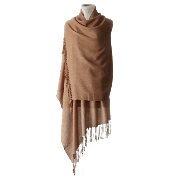 pflknitwear.com Women shawl / stole royal alpaca, fine hand woven stole, camel