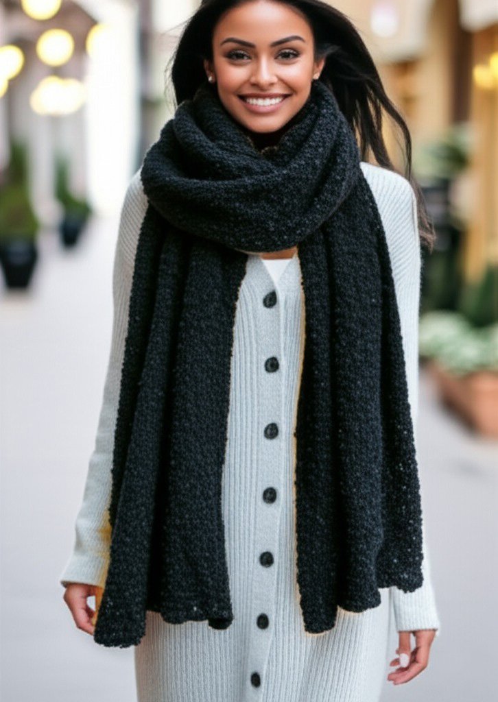 pflknitwear Women scarf bouclé, soft and warm knitted winter scarf, Suri alpaca, merino wool bouclé blend pflknitwear Women scarf bouclé, soft and warm knitted winter scarf, Suri alpaca, merino wool bouclé blend