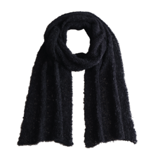 pflknitwear Women scarf bouclé, soft and warm knitted winter scarf, Suri alpaca, merino wool bouclé blend