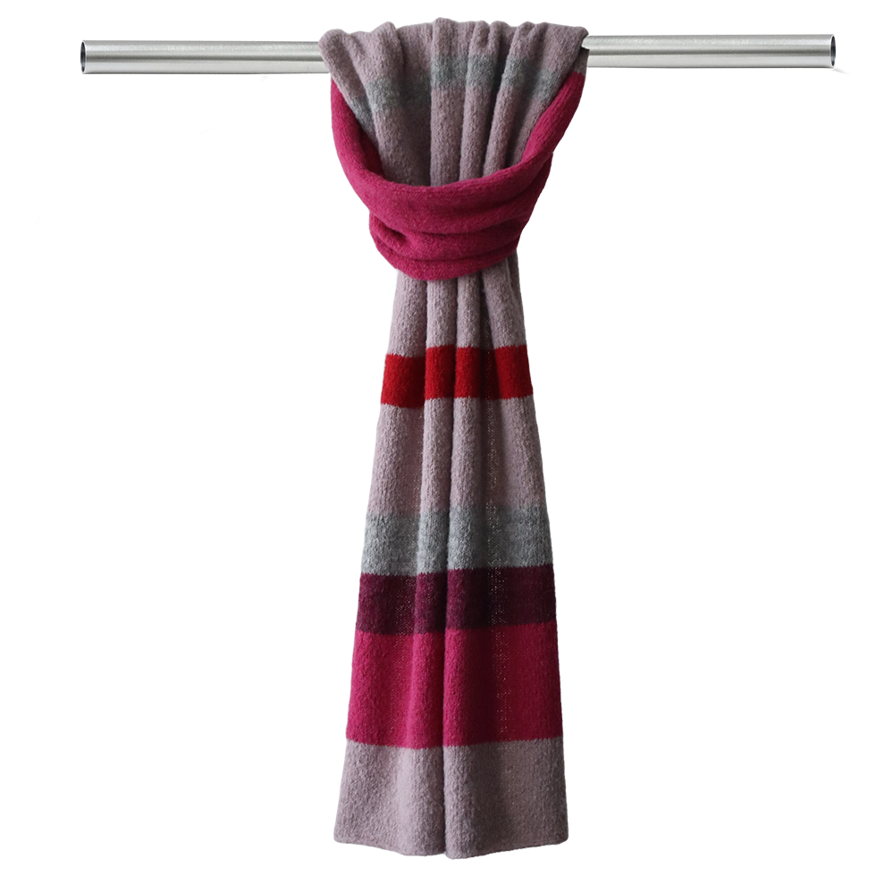 Unisex Scarf, Soft long scarf alpaca brushed, with five color striped pattern Unisex Scarf, Soft long scarf alpaca brushed, with five color striped pattern