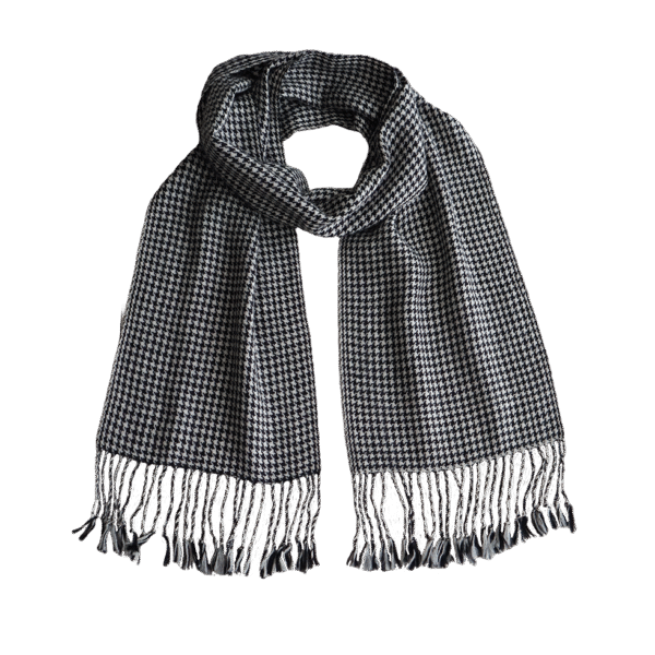 pflknitwear.com Unisex scarf, classic scarf with a traditional houndstooth pattern