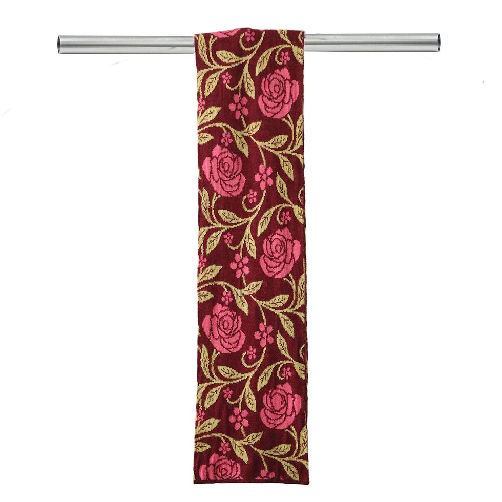 pflknitwear.com Women scarf, 100% baby alpaca, jacquard knitted with flower pattern pflknitwear.com Women scarf, 100% baby alpaca, jacquard knitted with flower pattern
