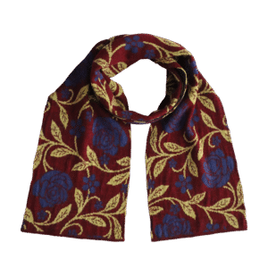 pflknitwear.com Women scarf, 100% baby alpaca, jacquard knitted with flower pattern