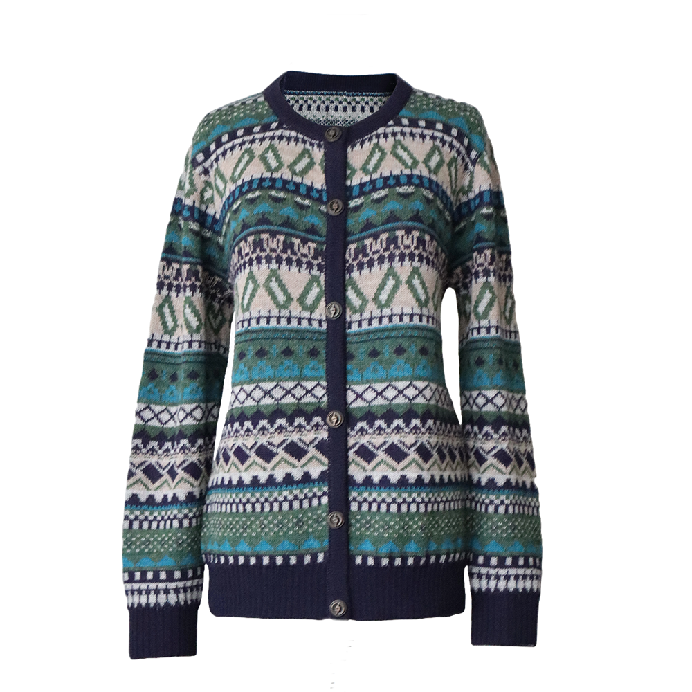 PFL knitwear Peru Women's alpaca cardigan jacquard knitted with classic Norwegian pattern. PFL knitwear Peru Women's alpaca cardigan jacquard knitted with classic Norwegian pattern.