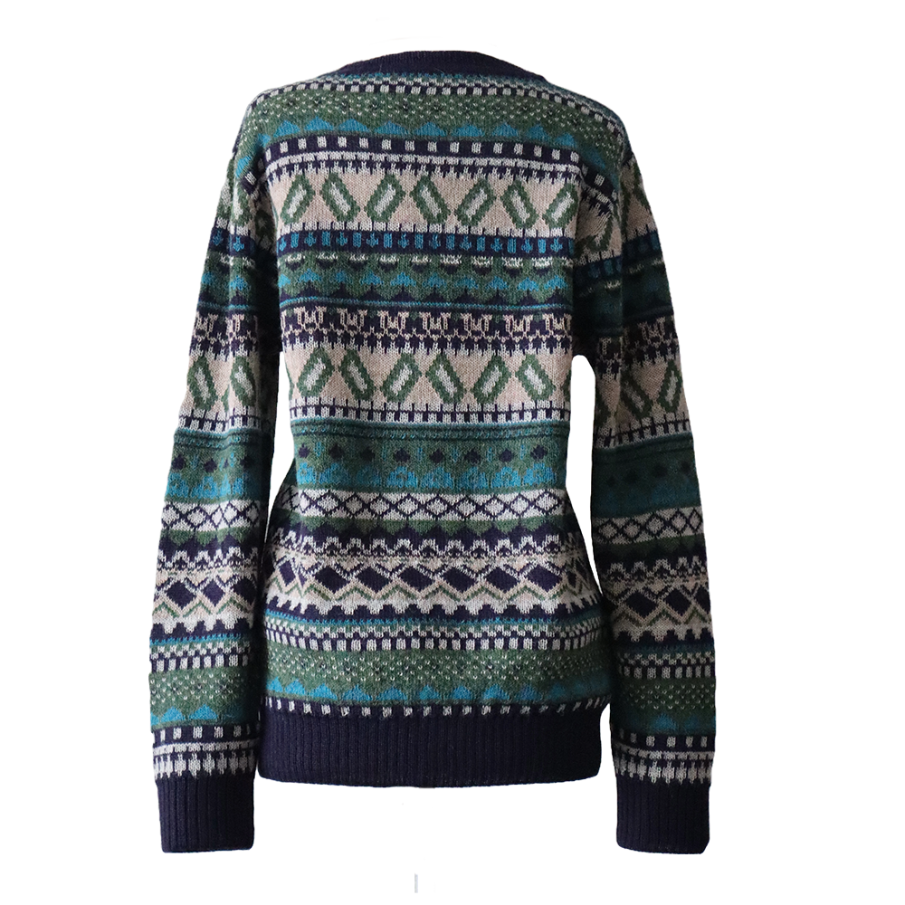 PFL Knitwear Women's alpaca sweater jacquard knitted with classic Norwegian pattern.