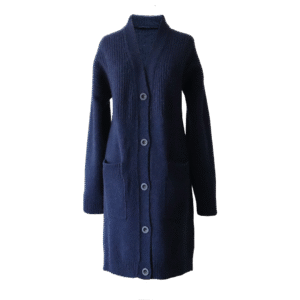 Women's cardigan, luxury cardigan 100 % natural, baby alpaca, kid mohair, mulberry silk blend, color midnight blue Made in Peru PFL knitwear