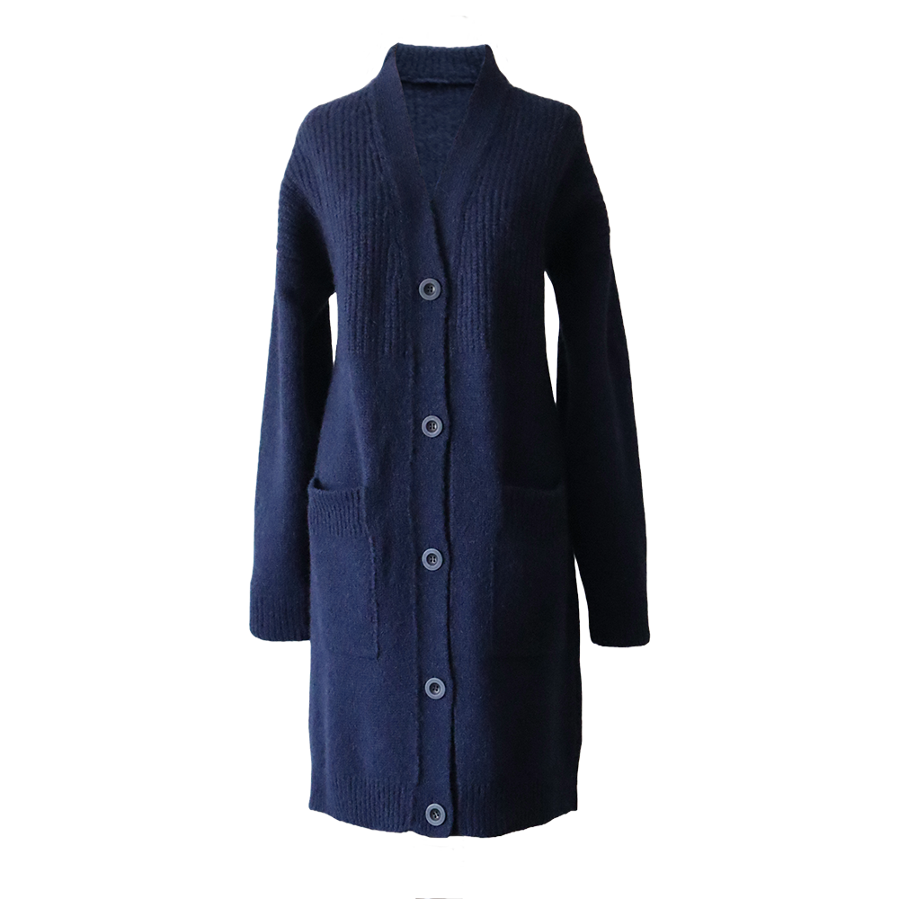 Women's cardigan, luxury cardigan 100 % natural, baby alpaca, kid mohair, mulberry silk blend, color midnight blue Made in Peru PFL knitwear Women's cardigan, luxury cardigan 100 % natural, baby alpaca, kid mohair, mulberry silk blend, color midnight blue Made in Peru PFL knitwear