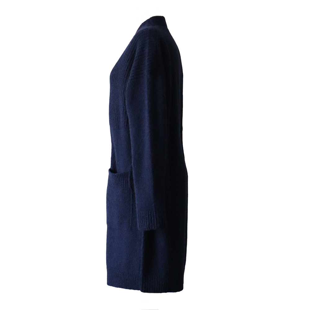 Women's cardigan, luxury cardigan 100 % natural, baby alpaca, kid mohair, mulberry silk blend, color midnight blue Made in Peru PFL knitwear Women's cardigan, luxury cardigan 100 % natural, baby alpaca, kid mohair, mulberry silk blend, color midnight blue Made in Peru PFL knitwear