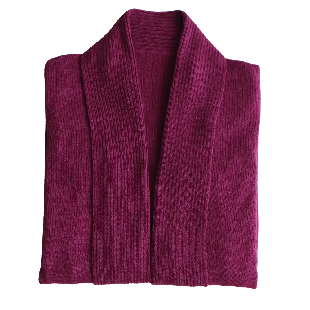 Shawl collar cardigan Royal Alpaca 100%, fine knitted lightweight, color Plum Shawl collar cardigan Royal Alpaca 100%, fine knitted lightweight, color Plum
