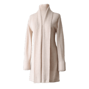 Shawl collar cardigan Baby Alpaca 100%, fine knitted lightweight, color beige Made in Peru by PFL knitwear