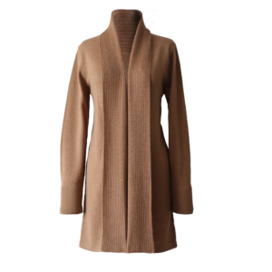 Shawl collar cardigan Royal Alpaca 100%, fine knitted lightweight, color Camel made in Peru by PFL knitwear
