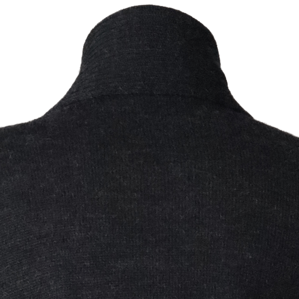 Shawl collar cardigan Baby Alpaca 100%, fine knitted lightweight, color charcoal gray Made in Peru by PFL knitwear