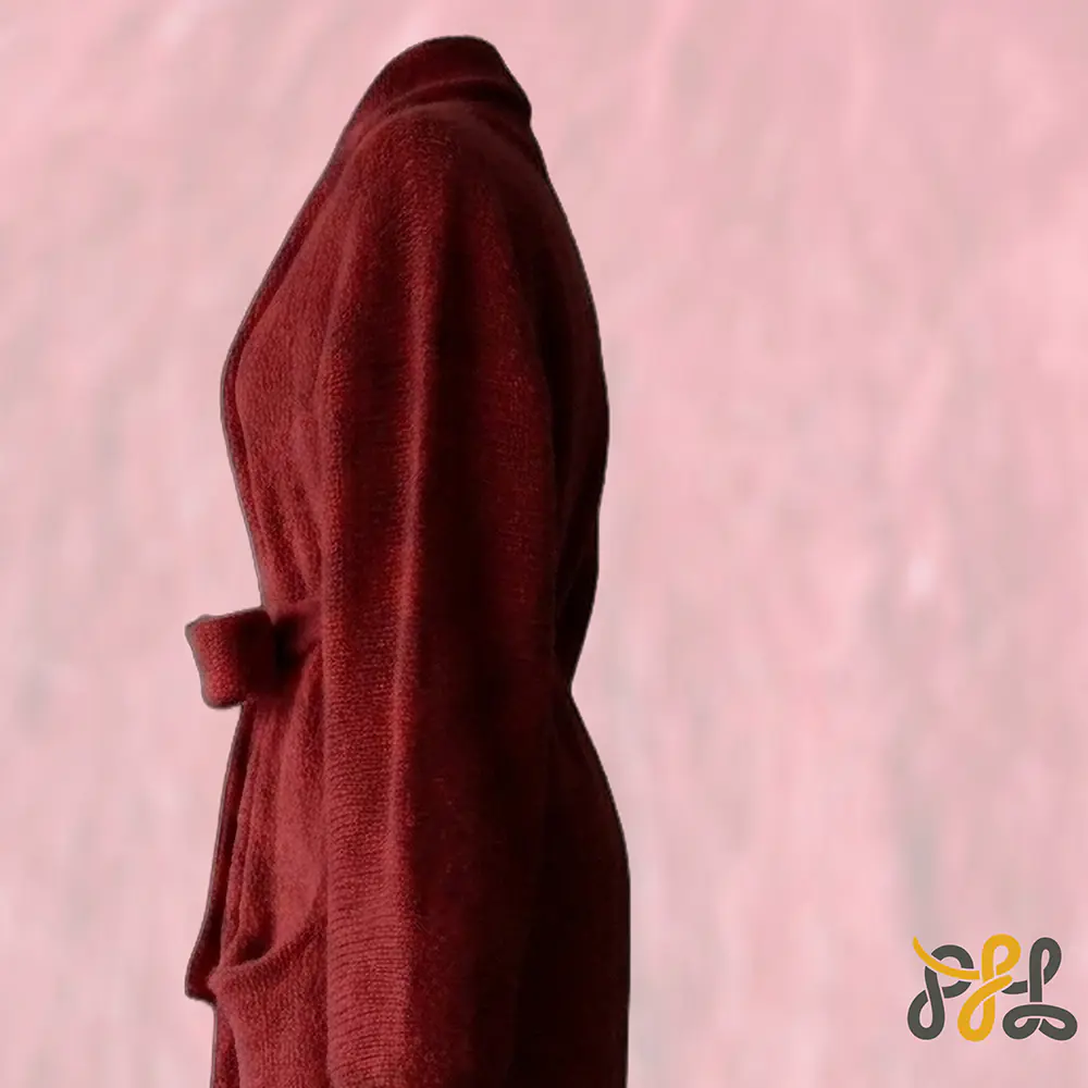 Cardigan Coat Suri Alpaca Oversized Shawl Collar Hand Knitted color scarlet red. Made in Peru by PFL knitwear Cardigan Coat Suri Alpaca Oversized Shawl Collar Hand Knitted color scarlet red. Made in Peru by PFL knitwear
