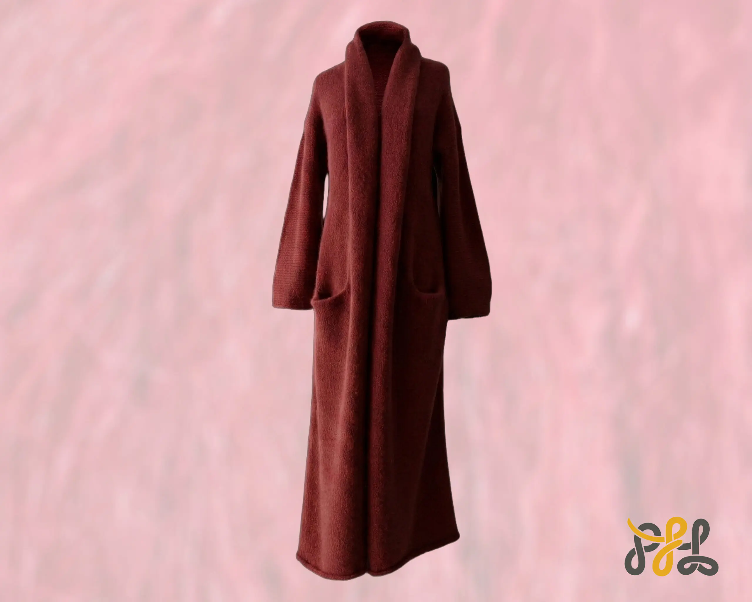 Cardigan Coat Suri Alpaca Oversized Shawl Collar Hand Knitted color scarlet red. Made in Peru by PFL knitwear Cardigan Coat Suri Alpaca Oversized Shawl Collar Hand Knitted color scarlet red. Made in Peru by PFL knitwear