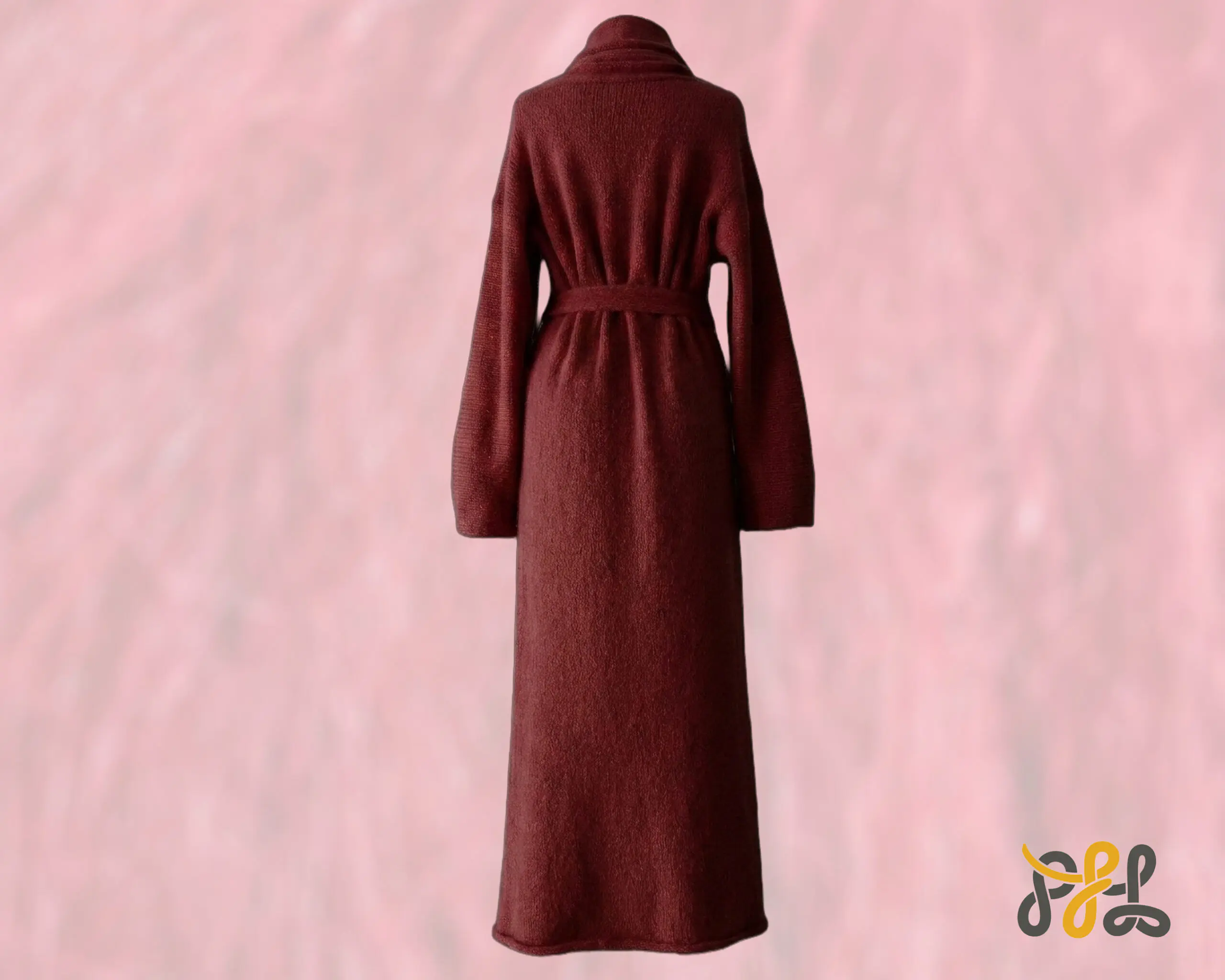 Cardigan Coat Suri Alpaca Oversized Shawl Collar Hand Knitted color scarlet red. Made in Peru by PFL knitwear Cardigan Coat Suri Alpaca Oversized Shawl Collar Hand Knitted color scarlet red. Made in Peru by PFL knitwear