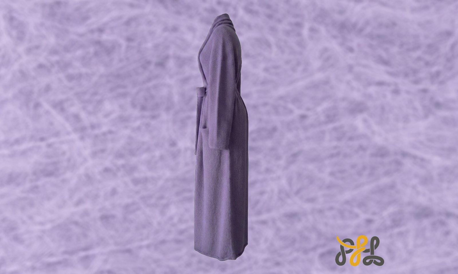 Cardigan Coat Suri Alpaca Oversized Shawl Collar Hand Knitted color Lilac. Made in Peru by PFL knitwear