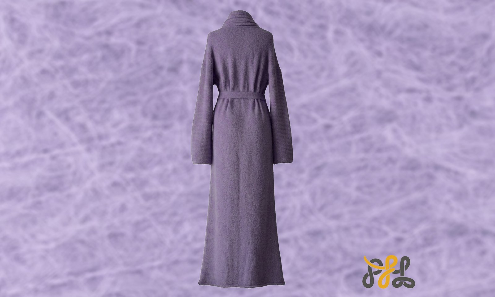 Cardigan Coat Suri Alpaca Oversized Shawl Collar Hand Knitted color Lilac. Made in Peru by PFL knitwear