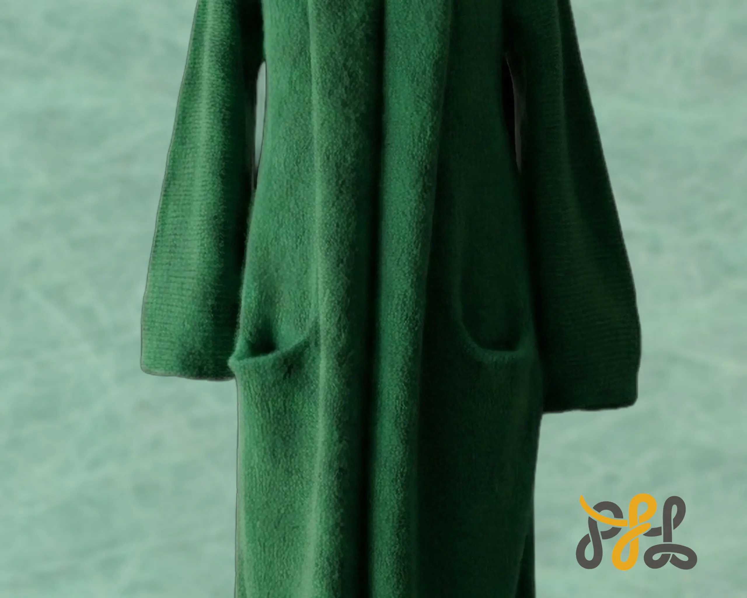 Cardigan Coat Suri Alpaca Oversized Shawl Collar Hand Knitted color Green. Made in Peru by PFL knitwear Cardigan Coat Suri Alpaca Oversized Shawl Collar Hand Knitted color Green. Made in Peru by PFL knitwear