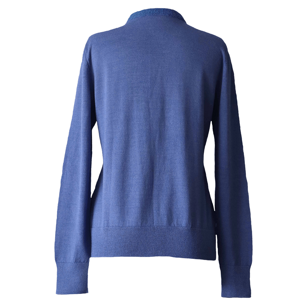 Cardigan baby alpaca, vest with button closure and crew neck color blue. made in Peru by PFL knitwear