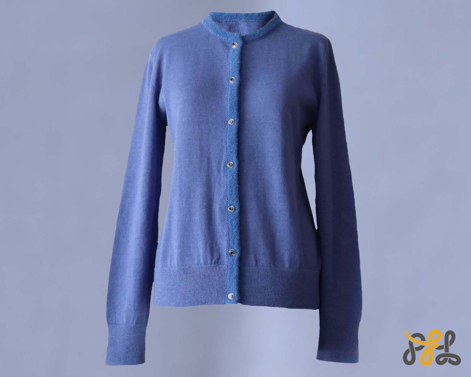 Cardigan baby alpaca, vest with button closure and crew neck color blue. made in Peru by PFL knitwear Cardigan baby alpaca, vest with button closure and crew neck color blue. made in Peru by PFL knitwear