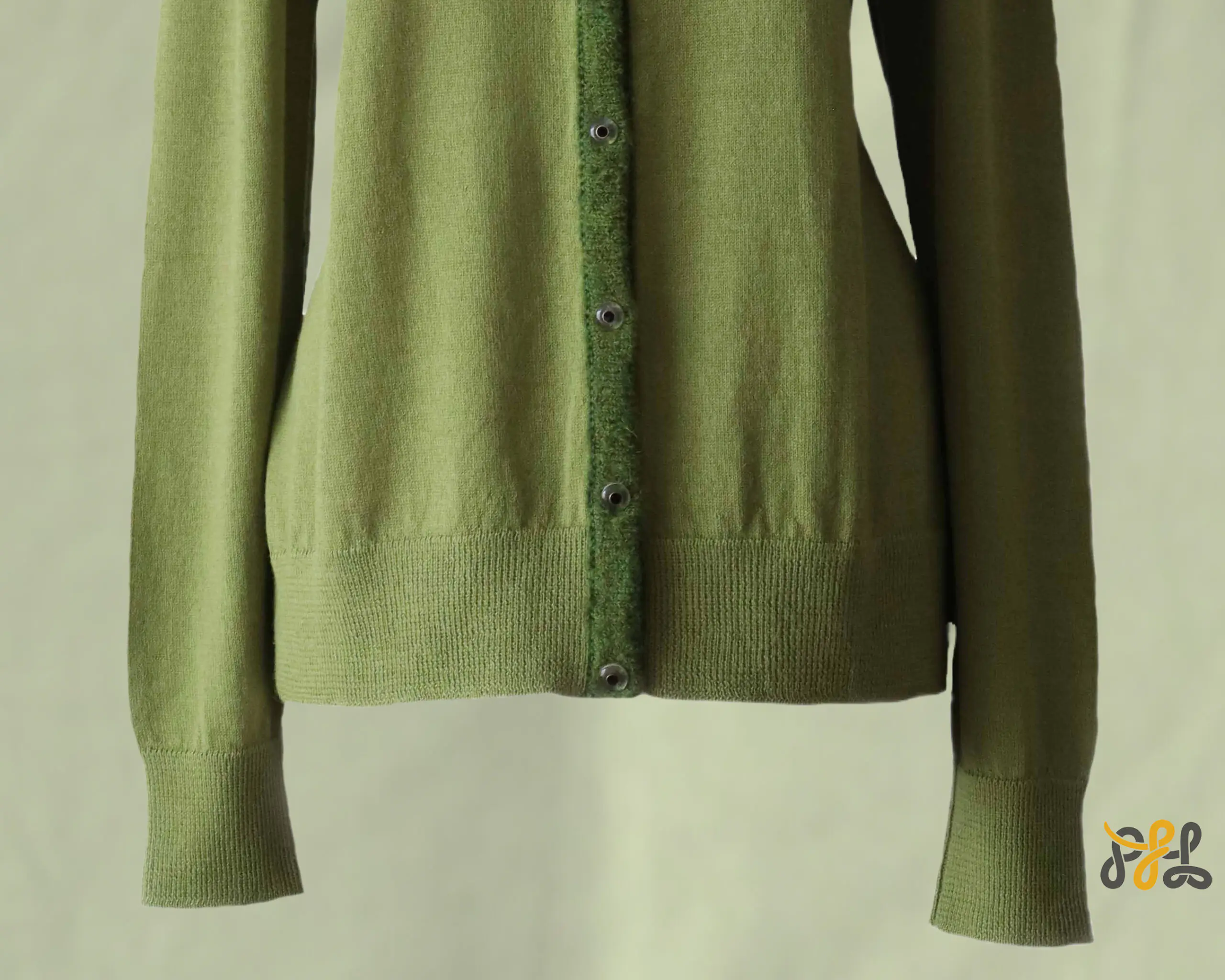 Cardigan baby alpaca, vest with button closure and crew neck color green. made in Peru by PFL knitwear