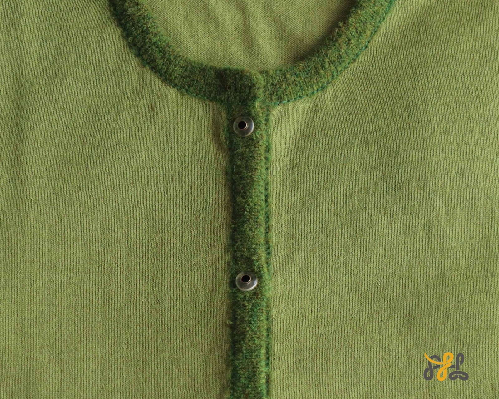 Cardigan baby alpaca, vest with button closure and crew neck color green. made in Peru by PFL knitwear