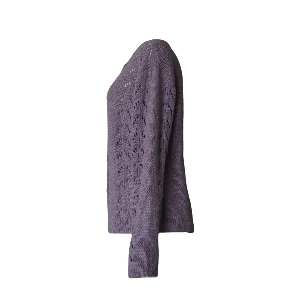 Cardigan baby alpaca, vest with button closure with knitted-in pattern, color Lilac. made in peru by PFL knitwear. Cardigan baby alpaca, vest with button closure with knitted-in pattern, color Lilac. made in peru by PFL knitwear.