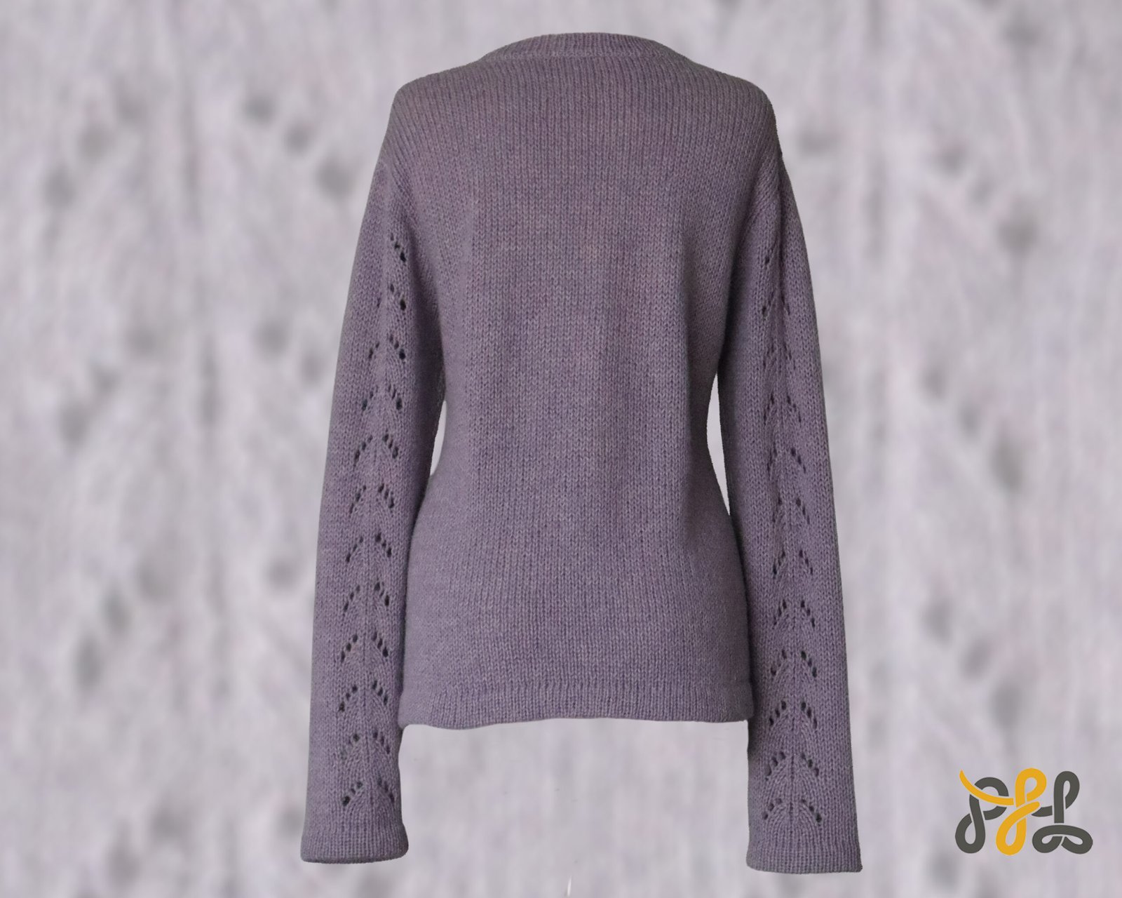Cardigan baby alpaca, vest with button closure with knitted-in pattern, color Lilac. made in peru by PFL knitwear.