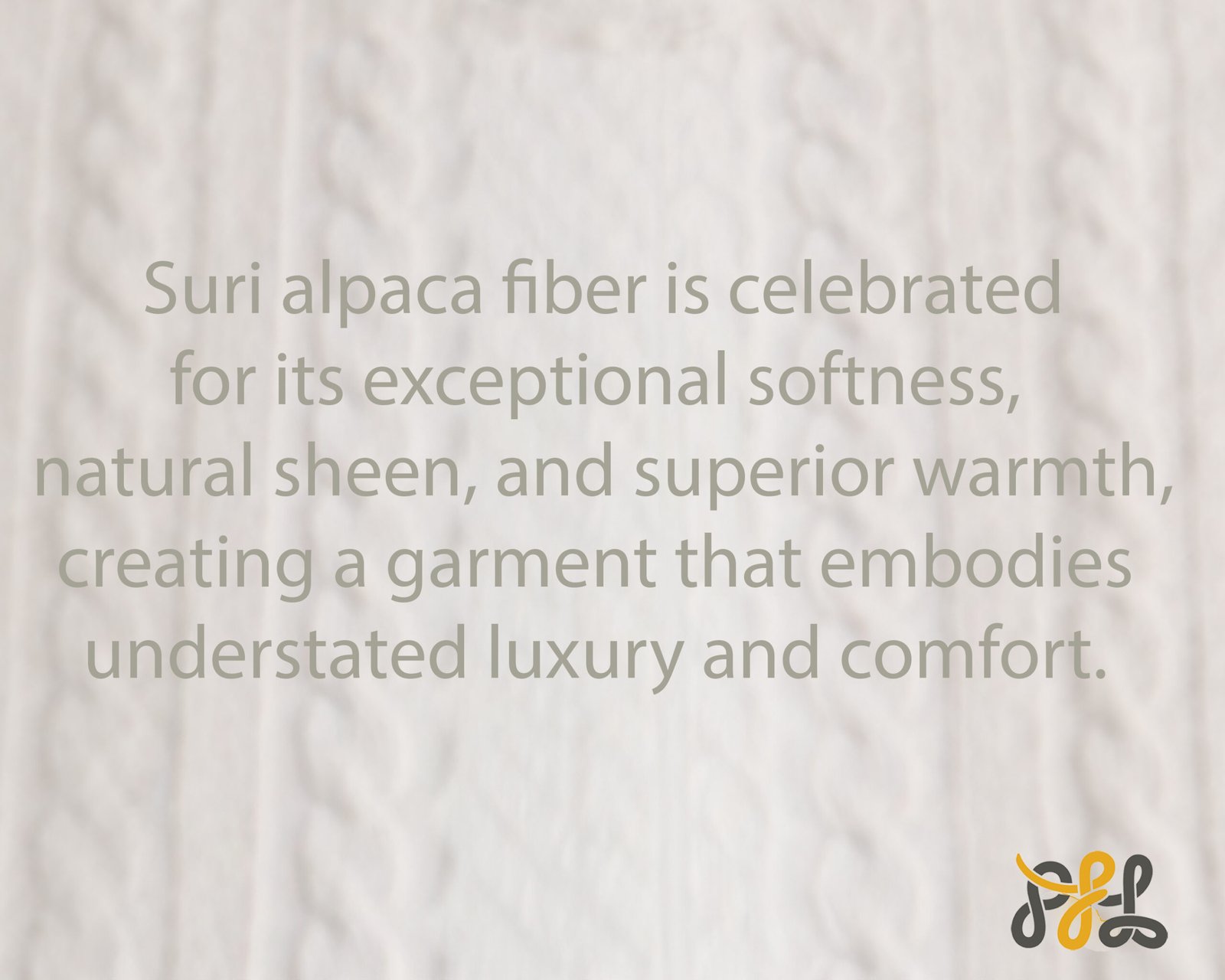 Suri Alpaca Sweater, with cable pattern side splits and crew neck, color oatmeal. Made in Peru by PFL knitwear