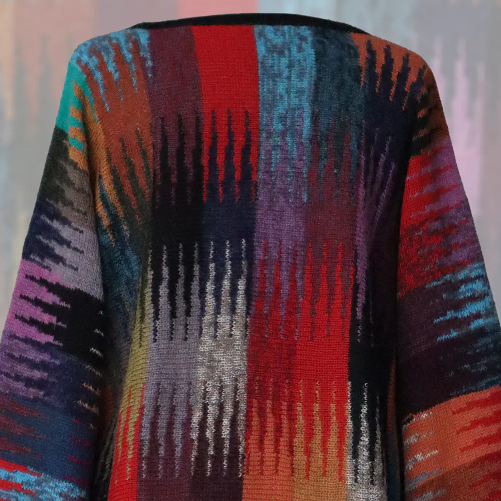 Alpaca sweater, multi color oversized bat wing Sleeve Pullover, Elevated Boho Chic. Made in Peru by PFL knitwear Alpaca sweater, multi color oversized bat wing Sleeve Pullover, Elevated Boho Chic. Made in Peru by PFL knitwear