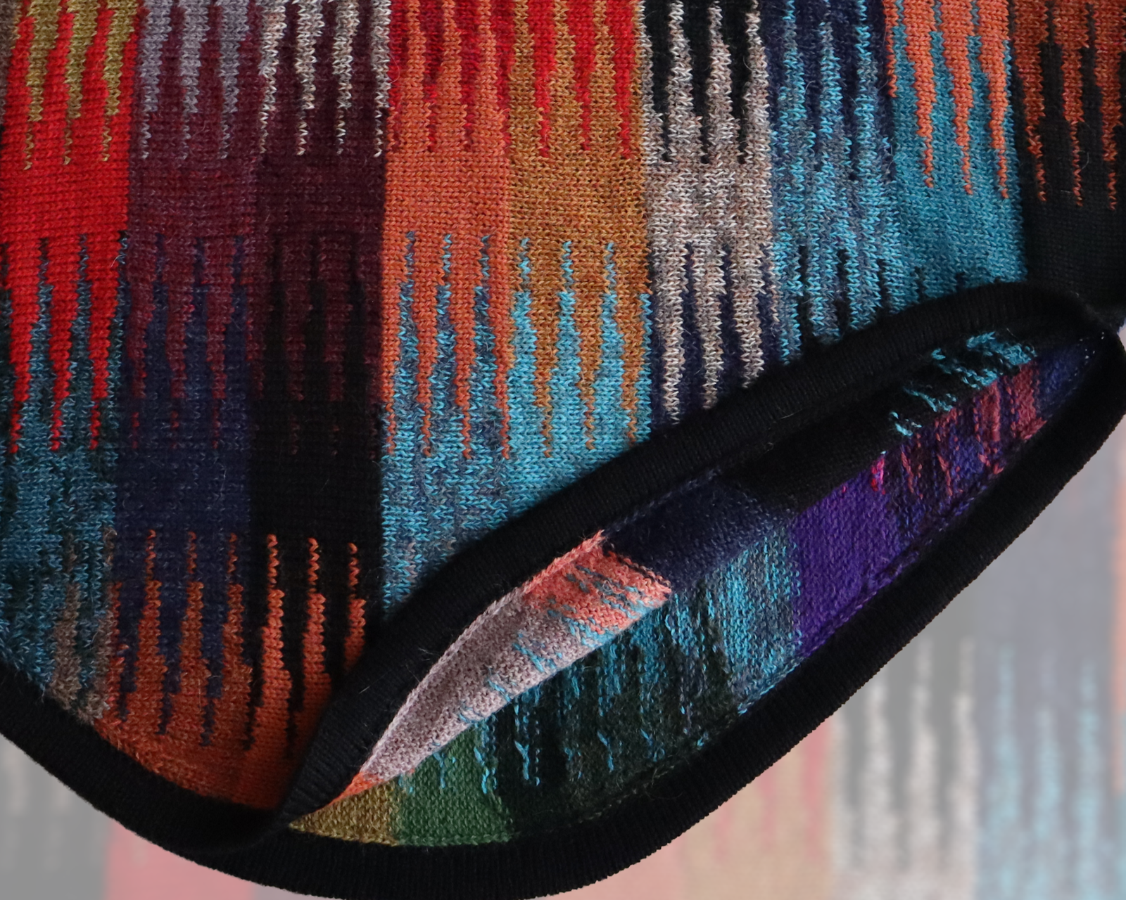 Alpaca sweater, multi color oversized bat wing Sleeve Pullover, Elevated Boho Chic. Made in Peru by PFL knitwear