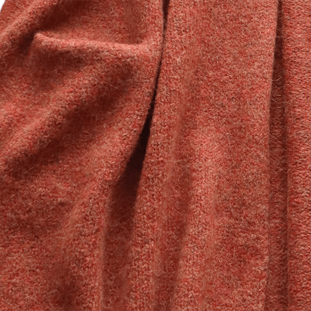 PFLknitwear.com Cardigan alpaca 93% alpaca NON hooded model with belt, color orange coral melange. made in Peru PFLknitwear.com Cardigan alpaca 93% alpaca NON hooded model with belt, color orange coral melange. made in Peru