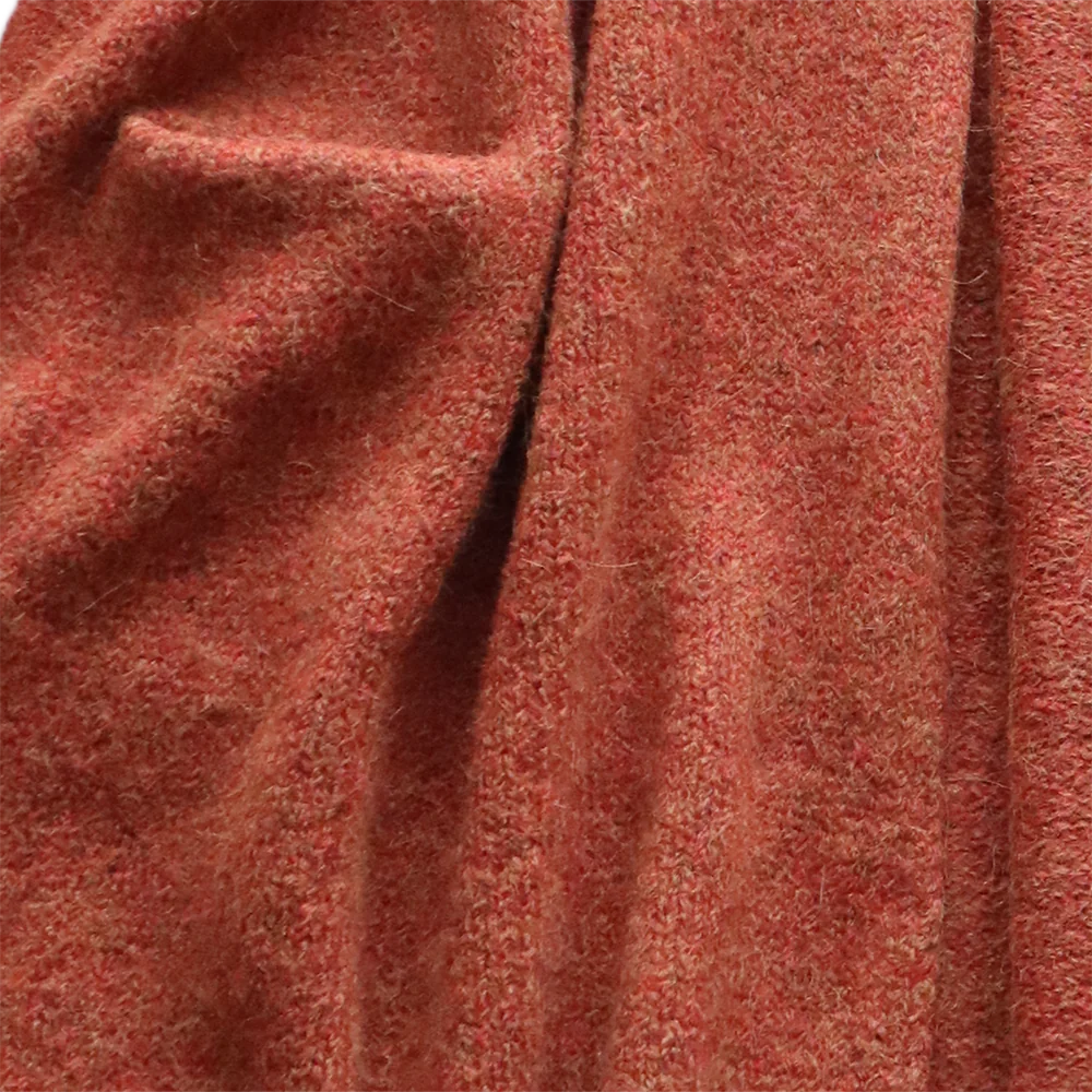 PFLknitwear.com Cardigan alpaca 93% alpaca NON hooded model with belt, color orange coral melange. made in Peru PFLknitwear.com Cardigan alpaca 93% alpaca NON hooded model with belt, color orange coral melange. made in Peru